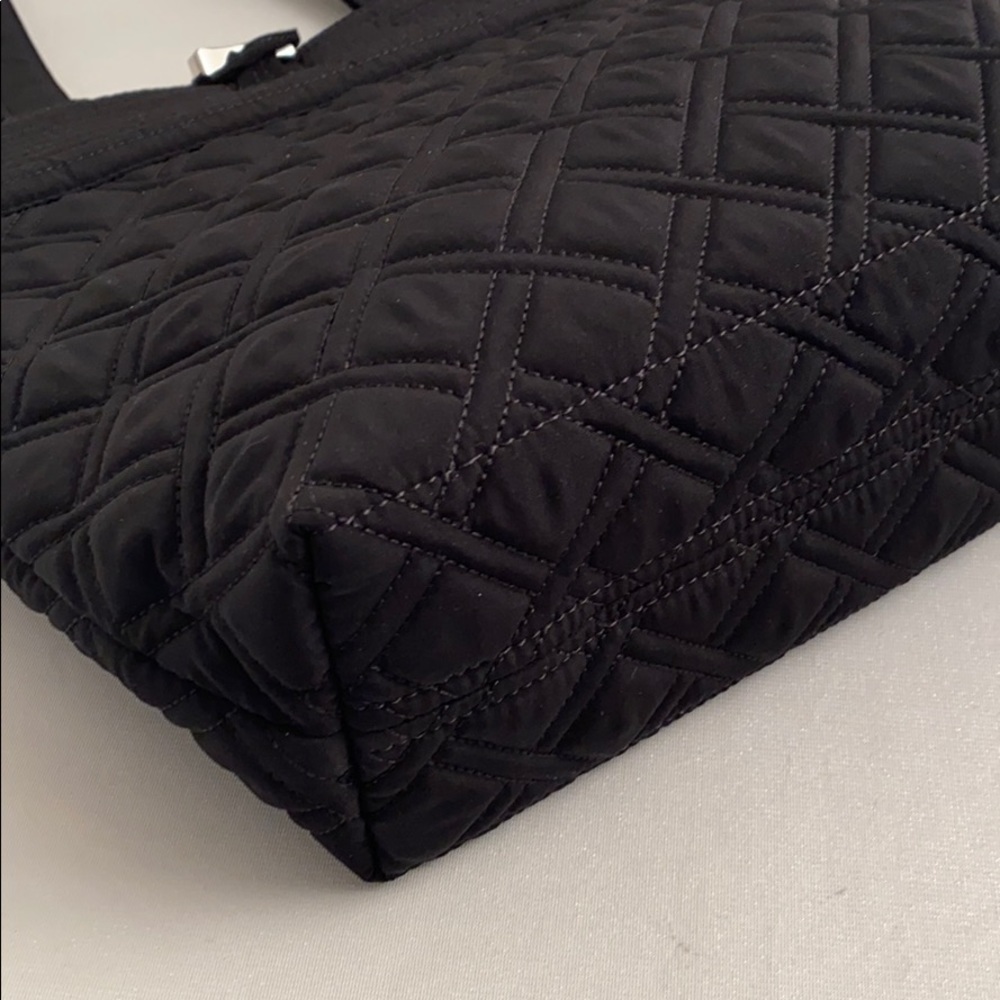 Vera Bradley quilted black toggle close tote bag - Picture 7 of 13